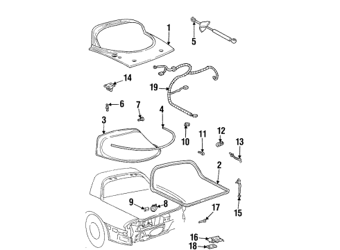 1998 Pontiac Firebird Gate & Hardware Diagram