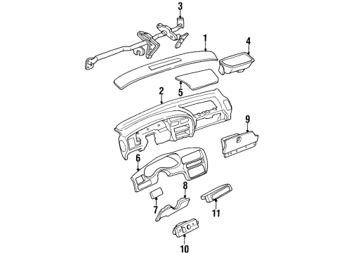 1995 Buick Regal Upper Pad Diagram for 10276041