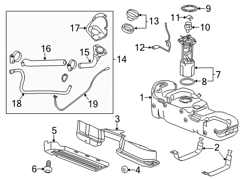 2011 GMC Sierra 3500 HD Fuel Pump Diagram for 13589705