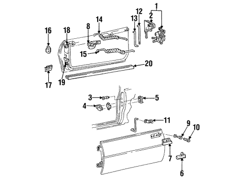 1998 Pontiac Firebird Lock & Hardware Diagram