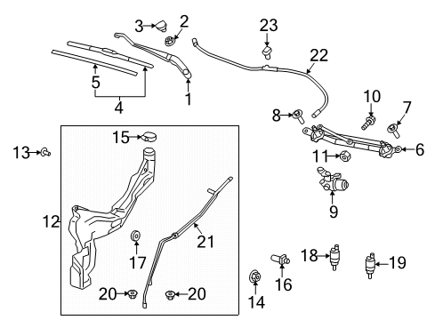 2018 Chevy Equinox Windshield - Wiper & Washer Components Diagram