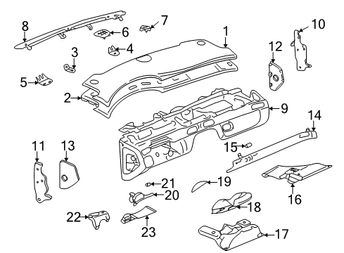 2000 Cadillac Seville Instrument Panel Diagram
