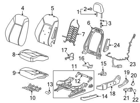 2019 Buick Regal TourX Driver Seat Components Diagram 6 - Thumbnail