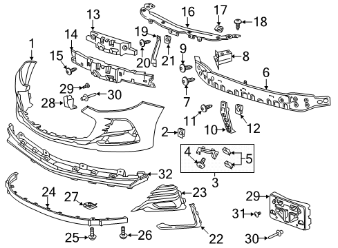 2019 Chevy Cruze Bumper Cover, Front Diagram for 42679643