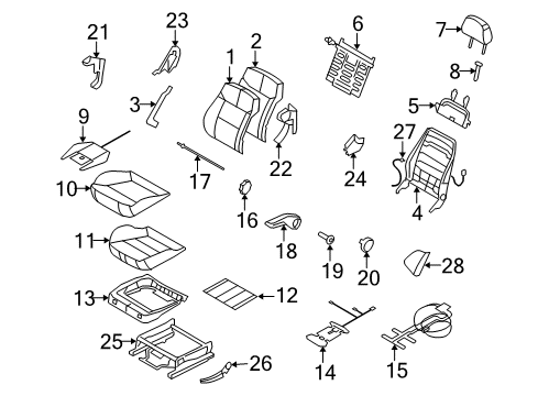 2008 Saturn Astra Seat Cushion Pad Diagram for 93192516