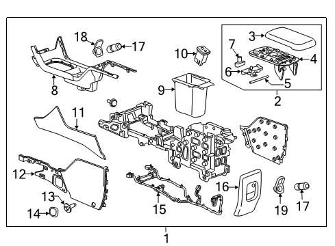 2017 GMC Canyon Center Console Diagram