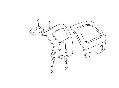 2005 Chevy Trailblazer Inner Structure - Quarter Panel Diagram