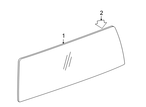 2008 Hummer H3 Back Door - Glass & Hardware Diagram
