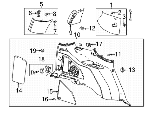 2023 Cadillac Escalade ESV Lock Pillar Trim Cap, Driver Side Diagram for 84545041