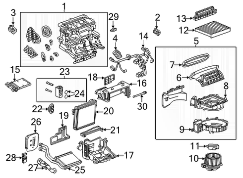 2020 Buick Encore GX A/C Evaporator & Heater Components Diagram