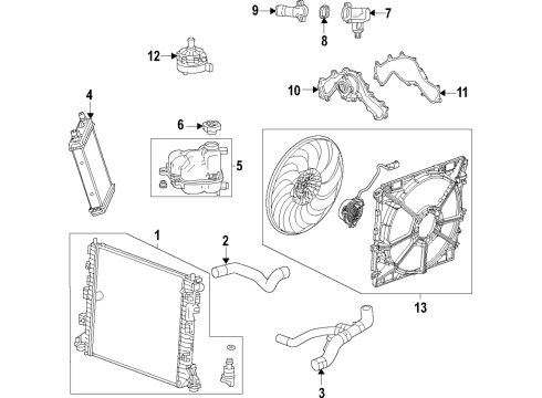 2021 Cadillac CT5 Radiator Diagram for 84908882