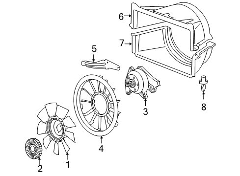 2007 GMC Sierra 3500 HD Cooling System, Radiator, Water Pump, Cooling Fan Diagram 6 - Thumbnail