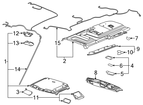 2008 Chevy Express 2500 Dome Lamp Diagram for 15166043