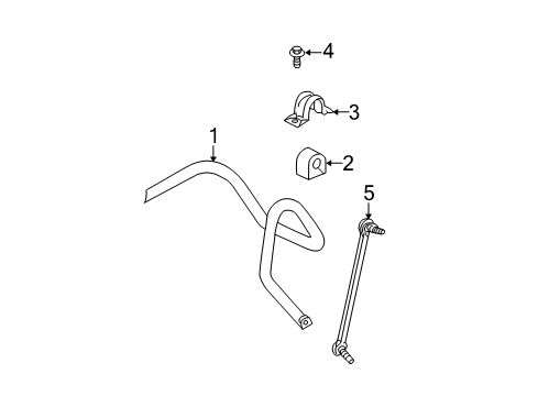 2007 Chevy Equinox Stabilizer Bar & Components - Front Diagram
