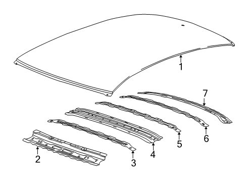 2016 Cadillac CTS Roof & Components Diagram