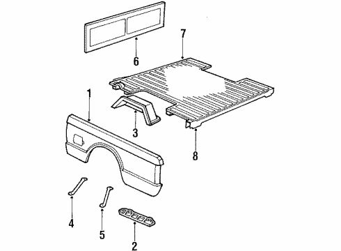 1988 Chevy S10 Side Molding Diagram for 12300650