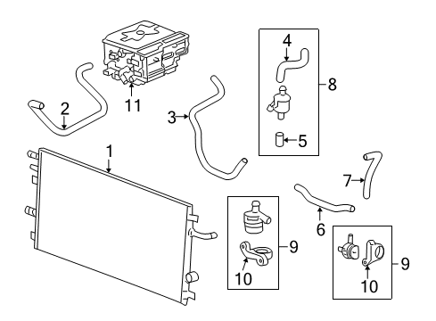 2012 GMC Yukon Inverter Cooling Components Diagram