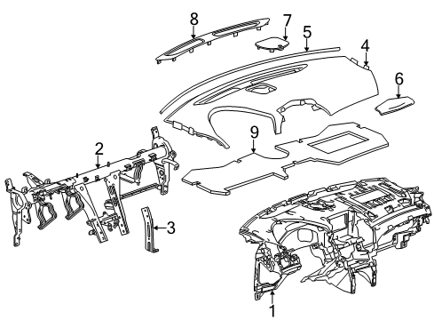 2012 Cadillac SRX Trim Panel, Black Diagram for 22891902