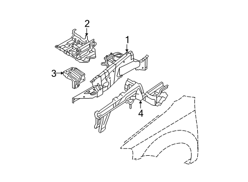2006 Chevy Aveo Structural Components & Rails Diagram