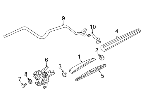 2018 Chevy Equinox Lift Gate - Wiper & Washer Components Diagram