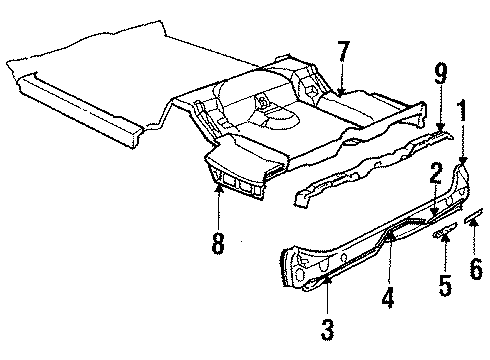 1984 Oldsmobile Delta 88 Molding, Driver Side Diagram for 5934527
