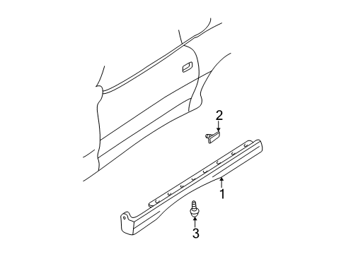 1996 Chevy Camaro Exterior Trim - Pillars, Rocker & Floor Diagram