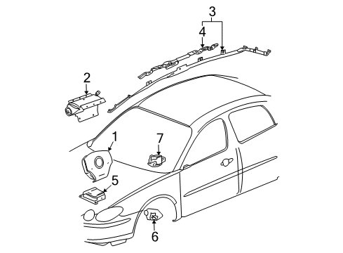 2007 Buick LaCrosse Air Bag Components Diagram