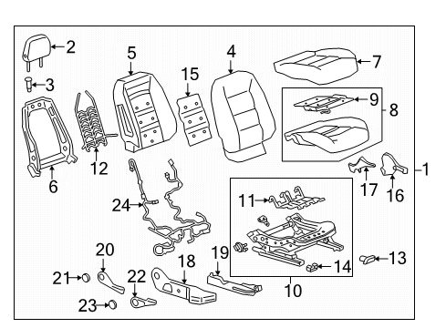 2021 Chevy Equinox Seat Back Pad, Front Diagram for 84212774