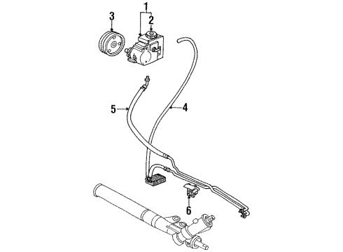 1994 Pontiac Bonneville P/S Pump & Hoses, Steering Gear & Linkage Diagram
