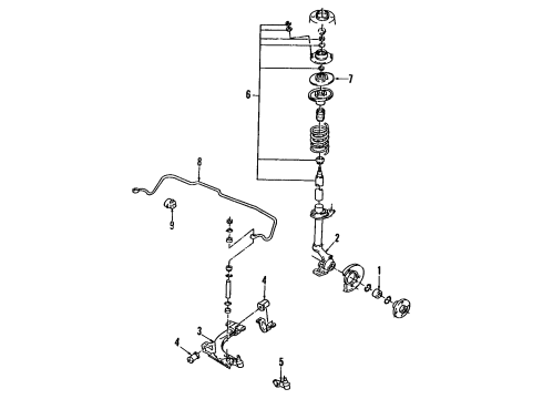 1989 Pontiac LeMans Wheel Bearing Diagram for 90486458