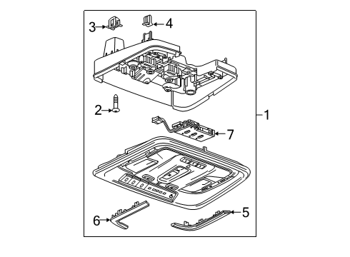 2021 GMC Sierra 1500 Overhead Console Diagram