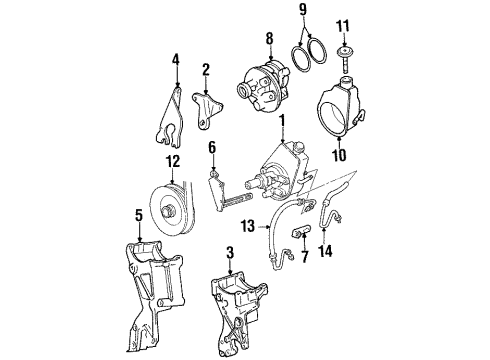 1990 GMC C3500 Power Steering Pump Diagram for 26015769