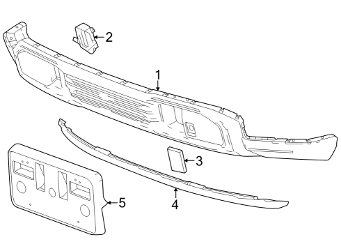 2022 GMC Sierra 1500 Front Bumper Lower Fascia Diagram for 84878762