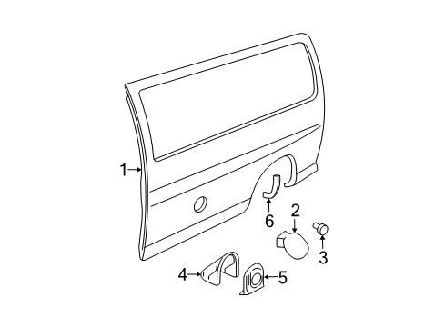 2018 Chevy Express 2500 Side Panel & Components, Exterior Trim Diagram