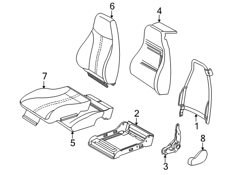 1996 Chevy Camaro Seat Back Pad, Passenger Side Diagram for 16739022