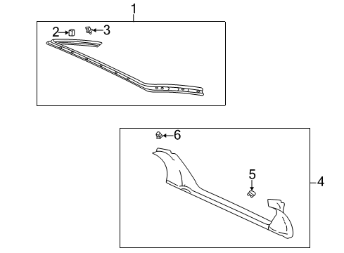 2005 Pontiac Aztek Interior Trim - Lift Gate Diagram