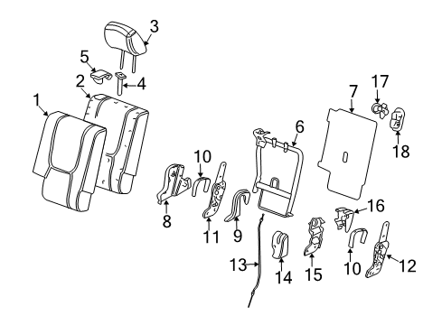2008 Chevy Equinox Rear Seat Components Diagram 2 - Thumbnail