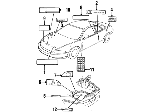 1997 Buick Riviera Information Labels Diagram