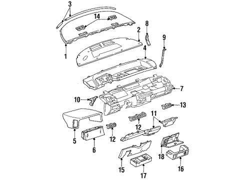 1992 Chevy Lumina APV Cluster Assembly Diagram for 16147181