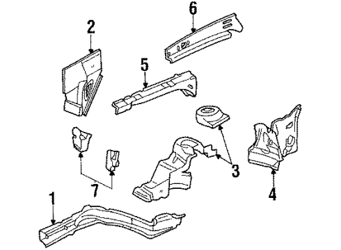 1992 Chevy Corsica Structural Components & Rails Diagram