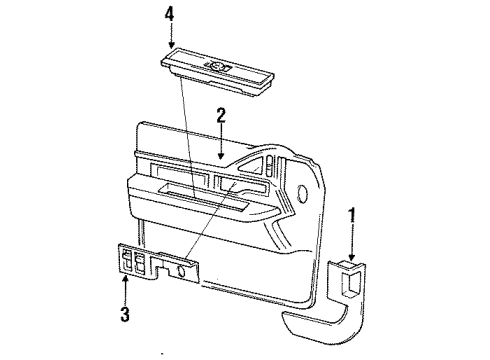 1991 Buick Park Avenue Armrest Base, Driver Side Diagram for 16668441