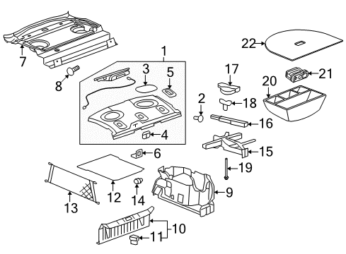 2009 Saturn Aura Interior Trim - Rear Body Diagram