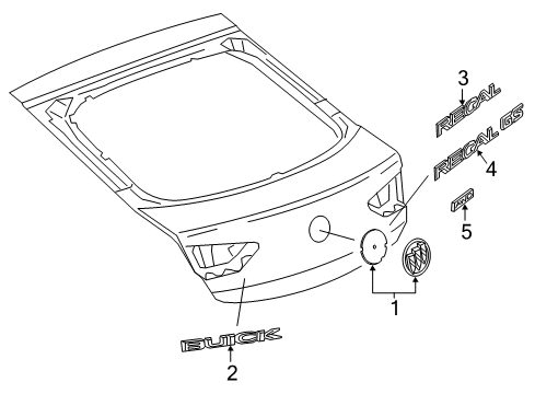 2018 Buick Regal Sportback Exterior Trim - Lift Gate Diagram