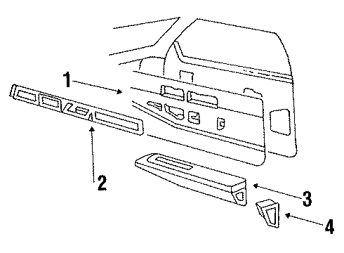 1987 Oldsmobile 98 Armrest, Front Passenger Side Diagram for 20669684