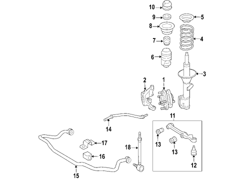 2006 Pontiac GTO Stabilizer Bar Clamp Diagram for 92048207