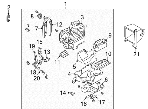 2000 Chevy Tracker Heater Core & Control Valve Diagram