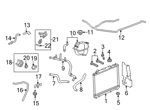 2009 Cadillac CTS Radiator Diagram for 25957496