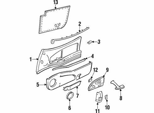 1994 Buick Skylark Door & Components Diagram
