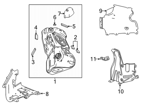 2023 Chevy Corvette Tank Strap, Driver Side Diagram for 86824104