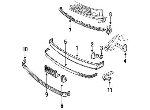 1994 GMC Yukon Front Bumper Diagram